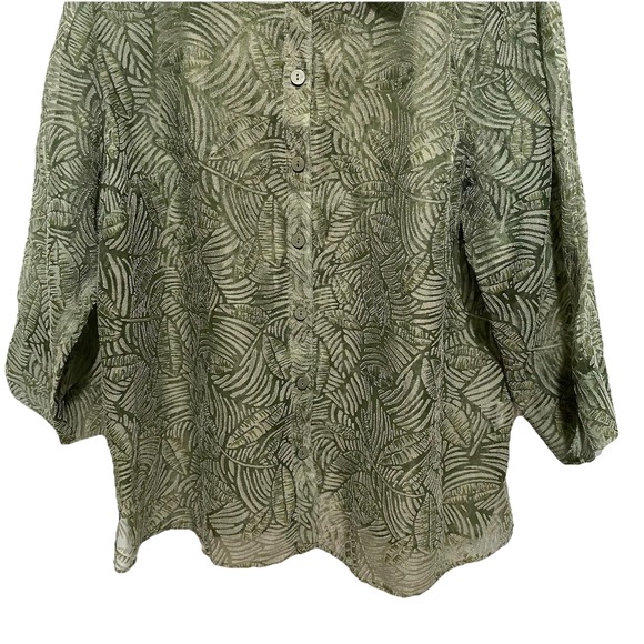 VTG Alfred Dunner Women's Green Button Down Top Size‎ 18W - Picture 3 of 15